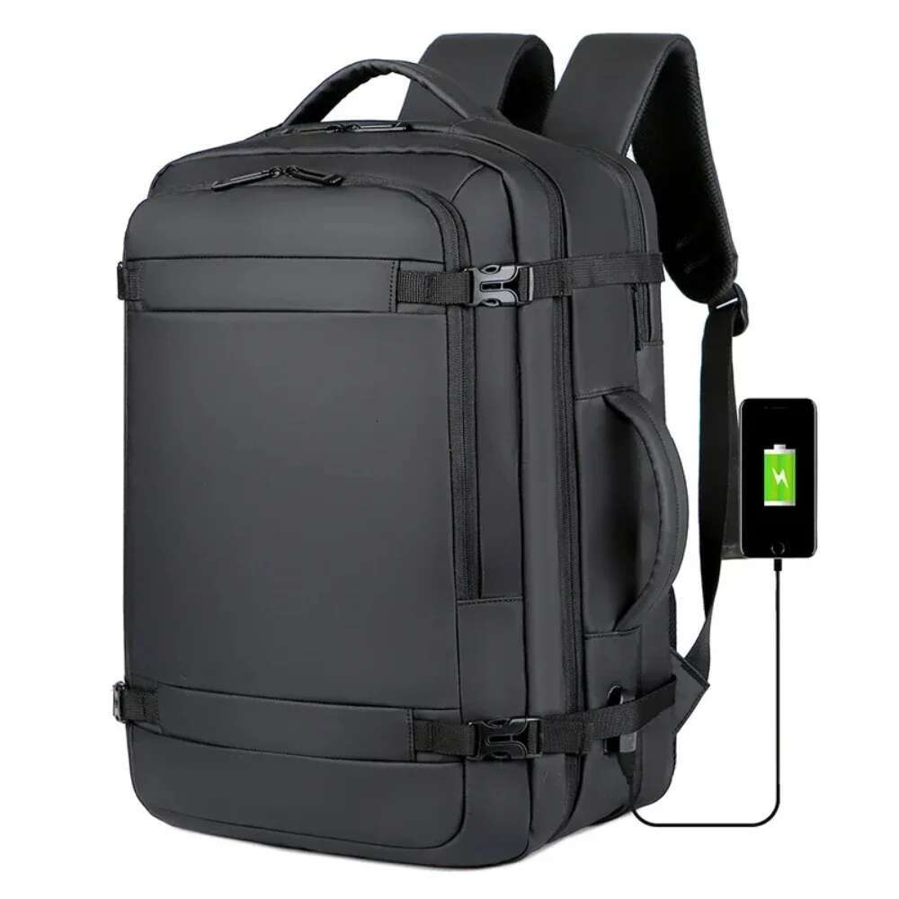 40Lexpandable USB Travel Backpack, Flight Approved Carry On Bags For Airplanes,Water Resistant Durable 17-Inch Backpack Men