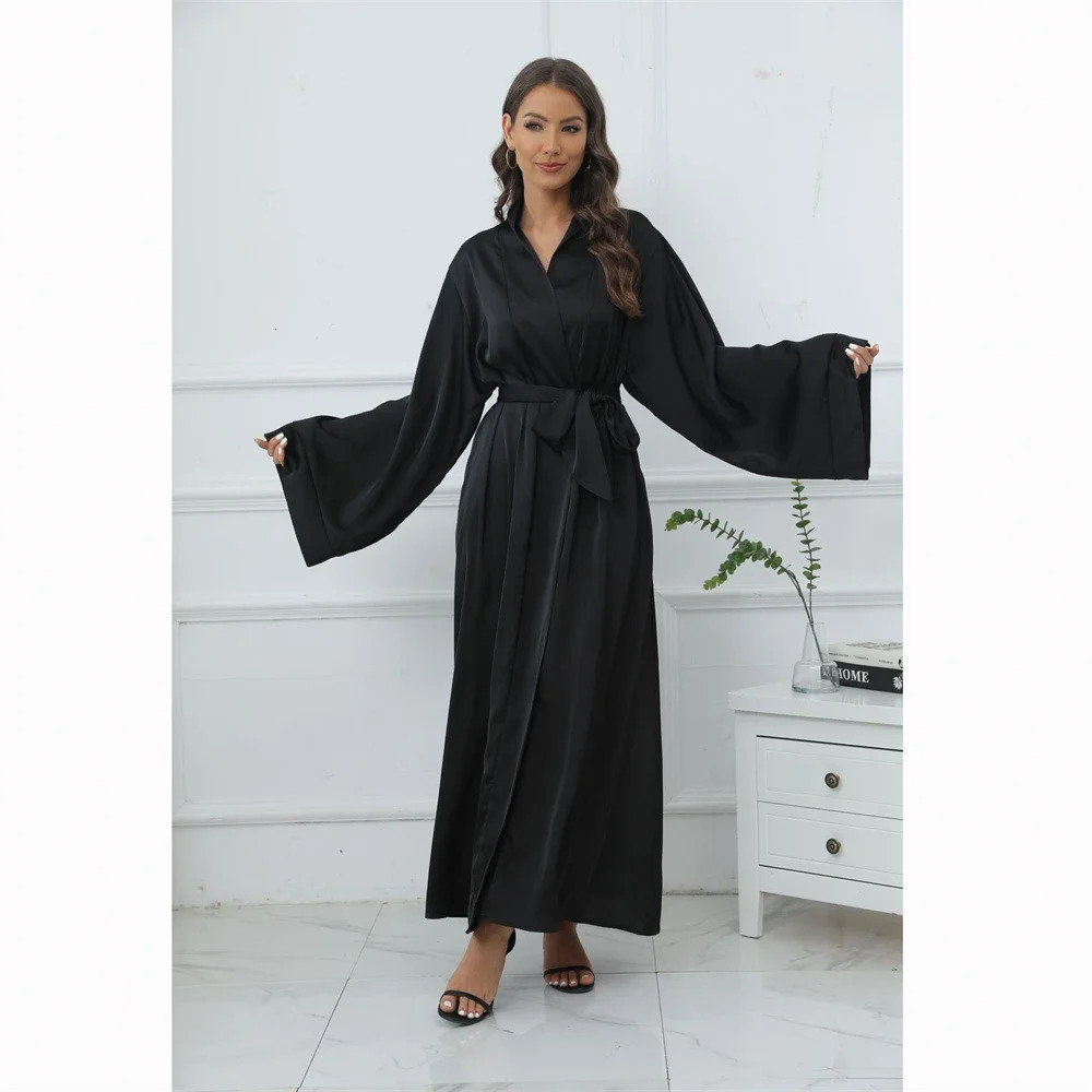 Muslim womens open kimono Abaya Maxi dress Trkiyeo peno p 250326