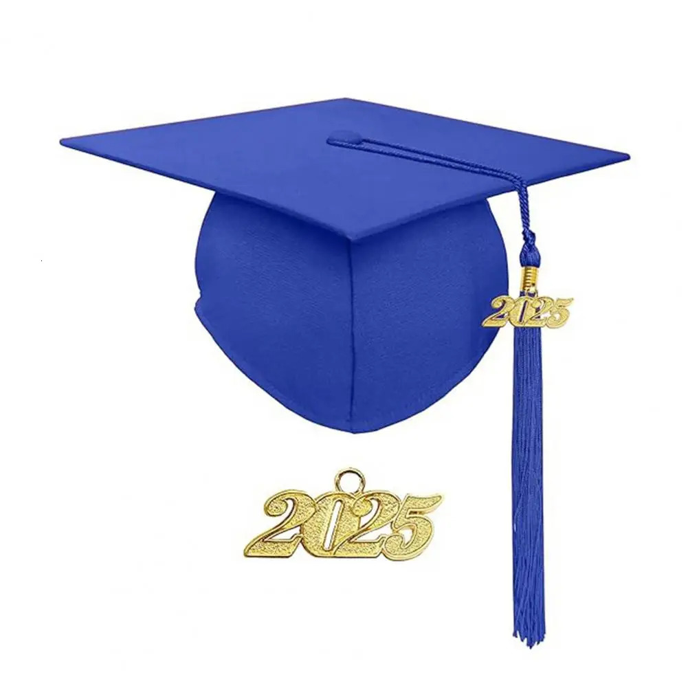 Bachelors and Graduate Uniform Hat Vneck Knee Length Long Sleeve Academic Dress Hidden Button Student Robe 250326
