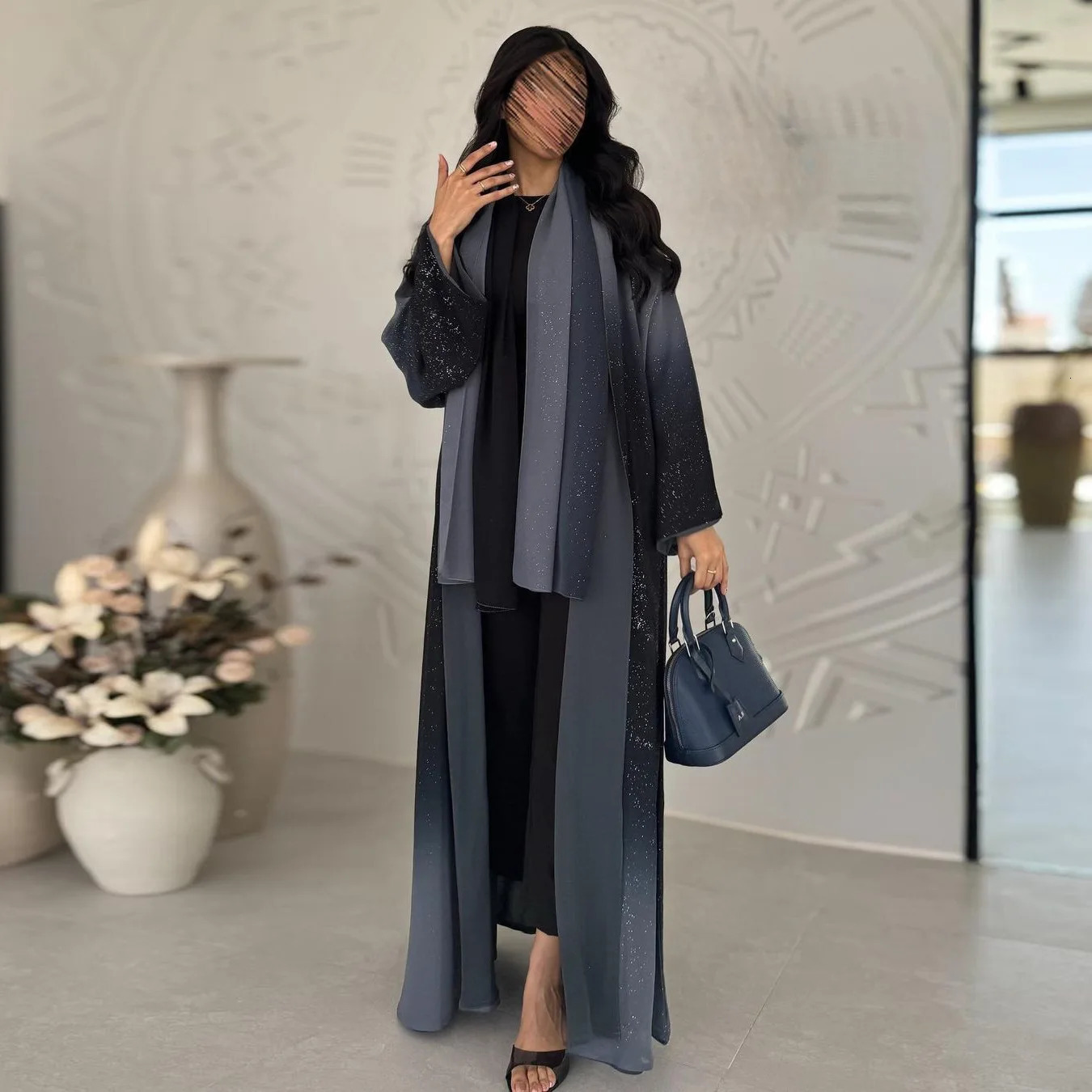 Middle Eastern Dubai Robe Glitter cardigan women Abaya long sleeved Caftans Marocain collection Mariee 250326