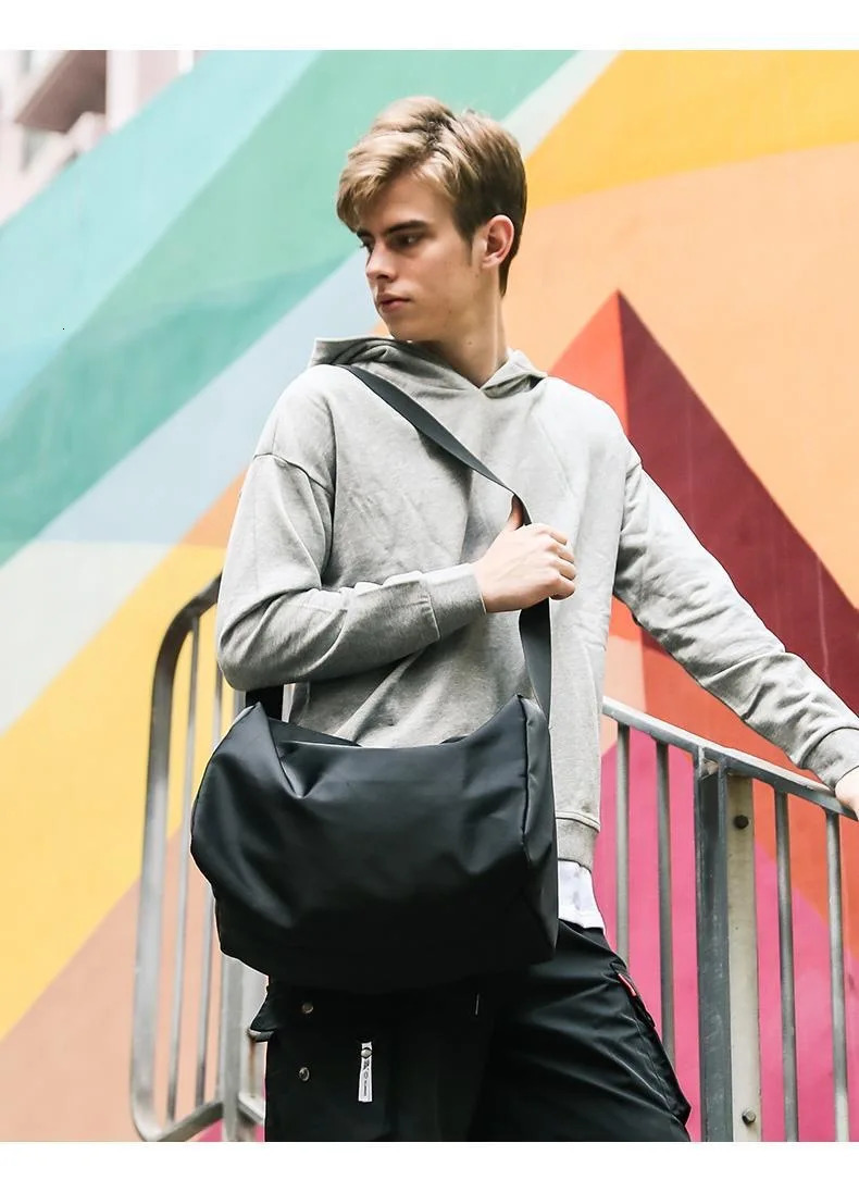 mens shoulder bag flip cover waterproof cross body casual solid messenger travel 250326