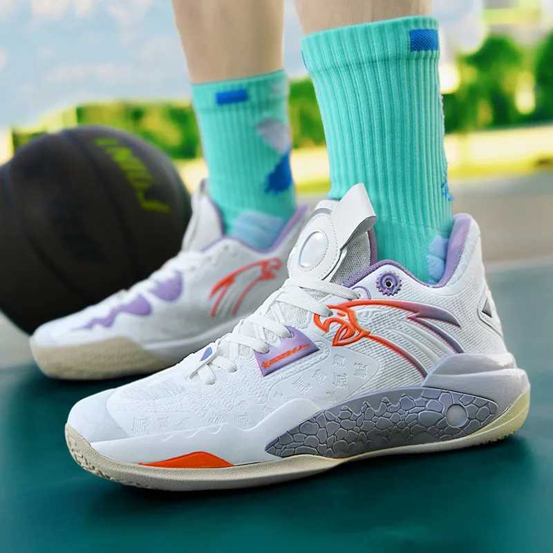 Unisex shiny pink womens professional basketball shoes mesh mens basketball shoes anti slip platform sports shoes M250327