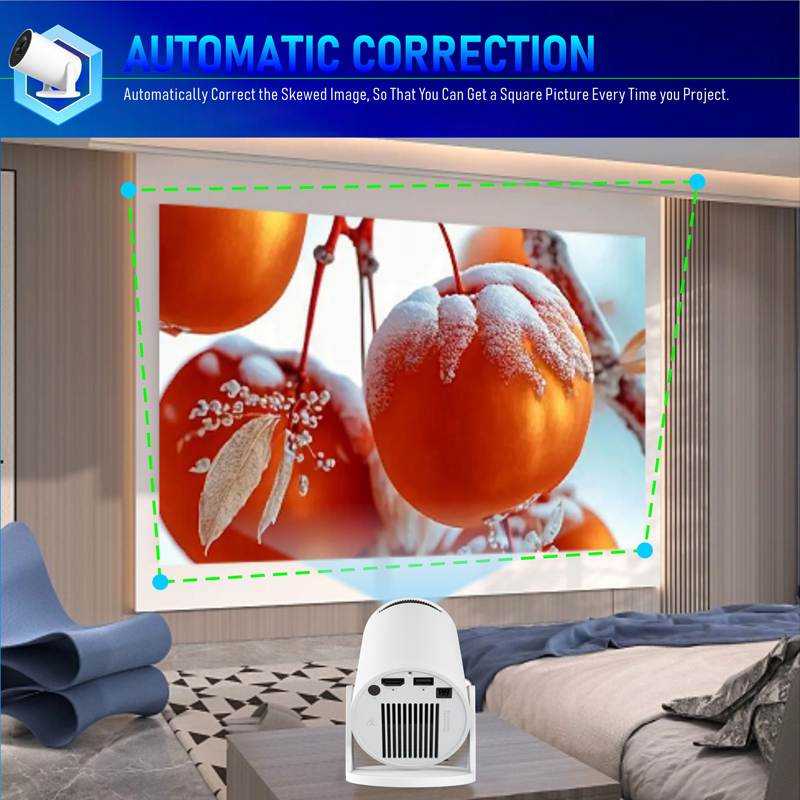 HY300 Pro+ Smart Projector Android11 4K 1280*720P Dual Wifi 260ANSI 180 Flexible BT5.0 Cinema Outdoor Portable Projetor