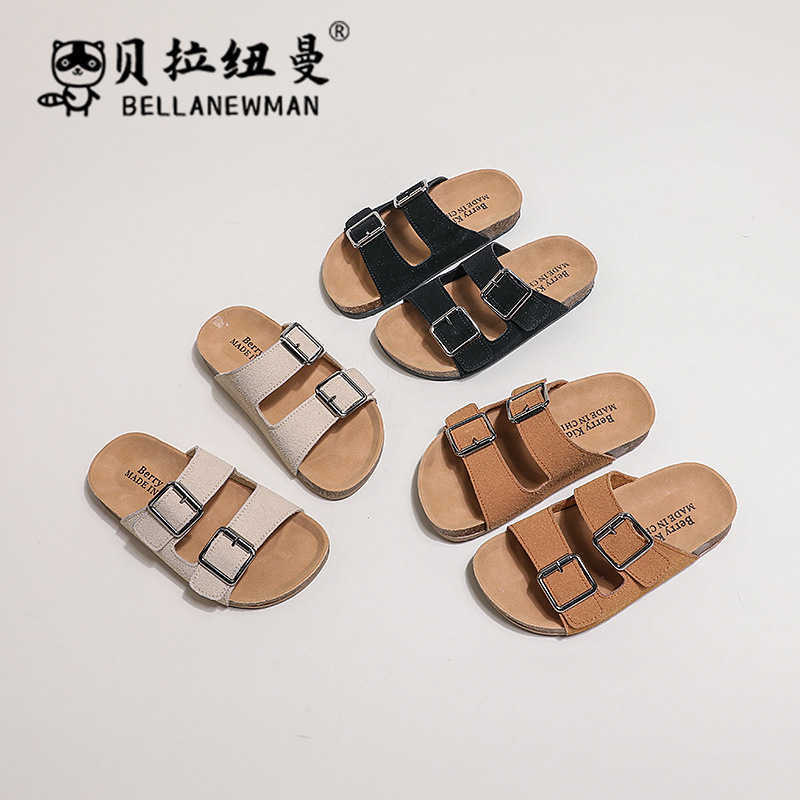 Slipper Boken shoes for boys cork sandals 2025 summer new style for childrens indoor and outdoor sandals medium and large childrens straight drag S253