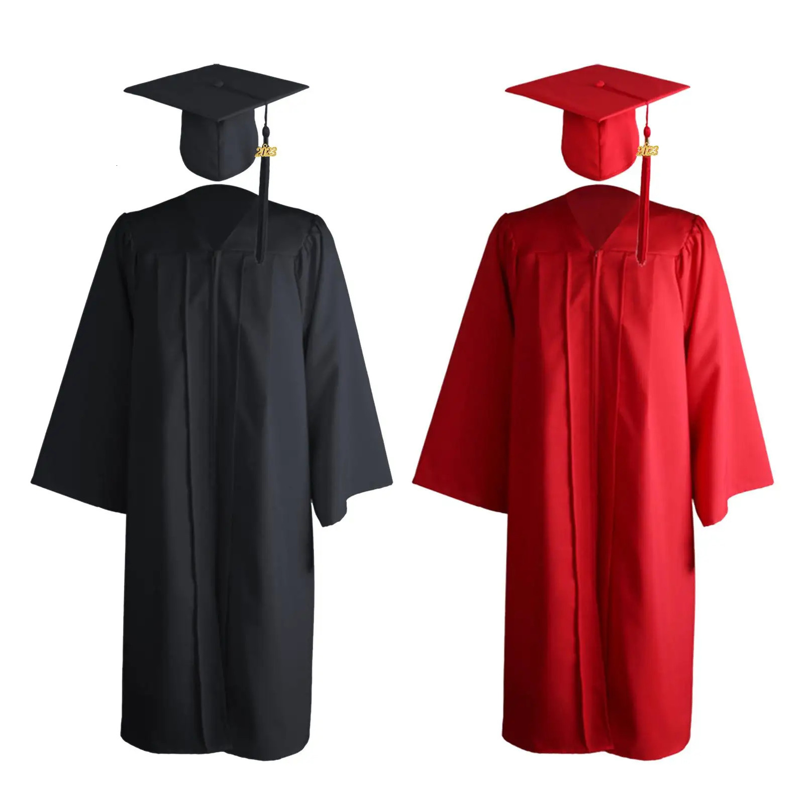 Graduation Dress Academy School Uniform Hat Set Neutral Matte High Clothing with tassel Years Seal 250326