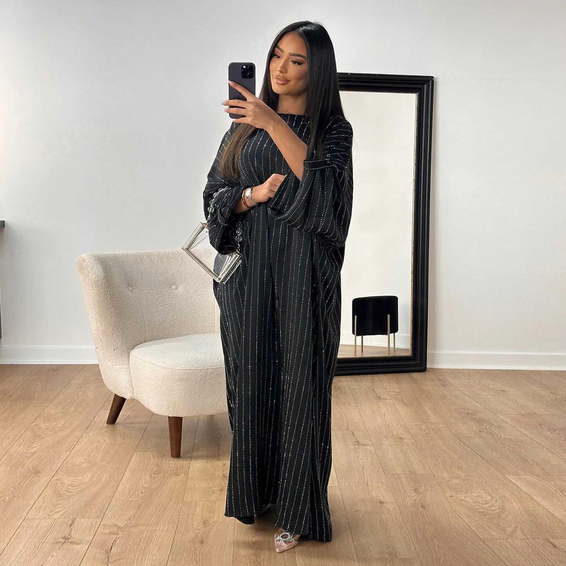 2024 Luxury Dubai Abaya Dress for Muslim Women Ramadan Eid Saudi Arabia Party Jalabiya Clothing Islamic Turkey Modest Long Robe X2505141