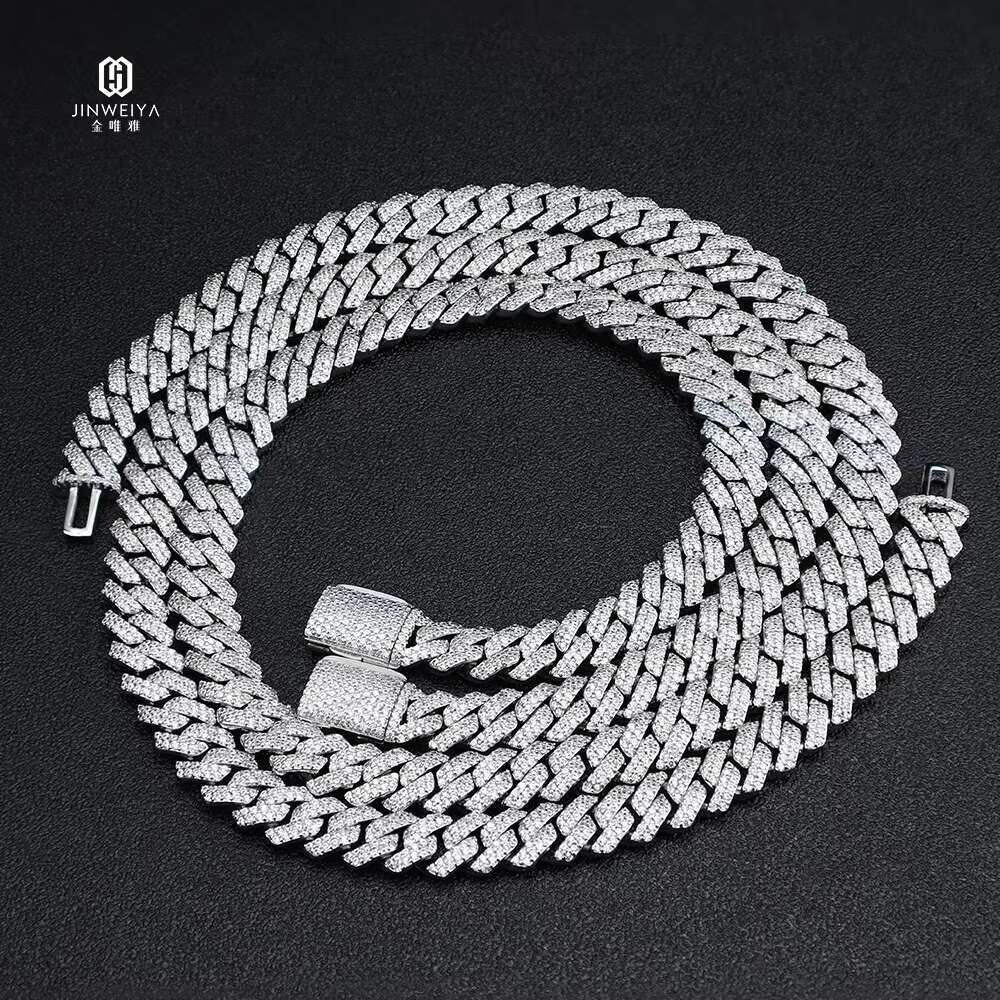 2025 New Arrival Hiphop Jewelry Collection Micro Pave VVS Moissanite 8MM Cuban Link Chains in Sterling Silver
