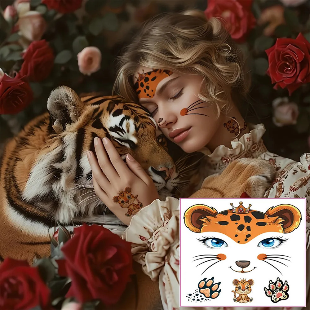 10 pos of tattoos for makeup party stage performances unicorn stickers cute cartoon animal waterproof temporary 250325