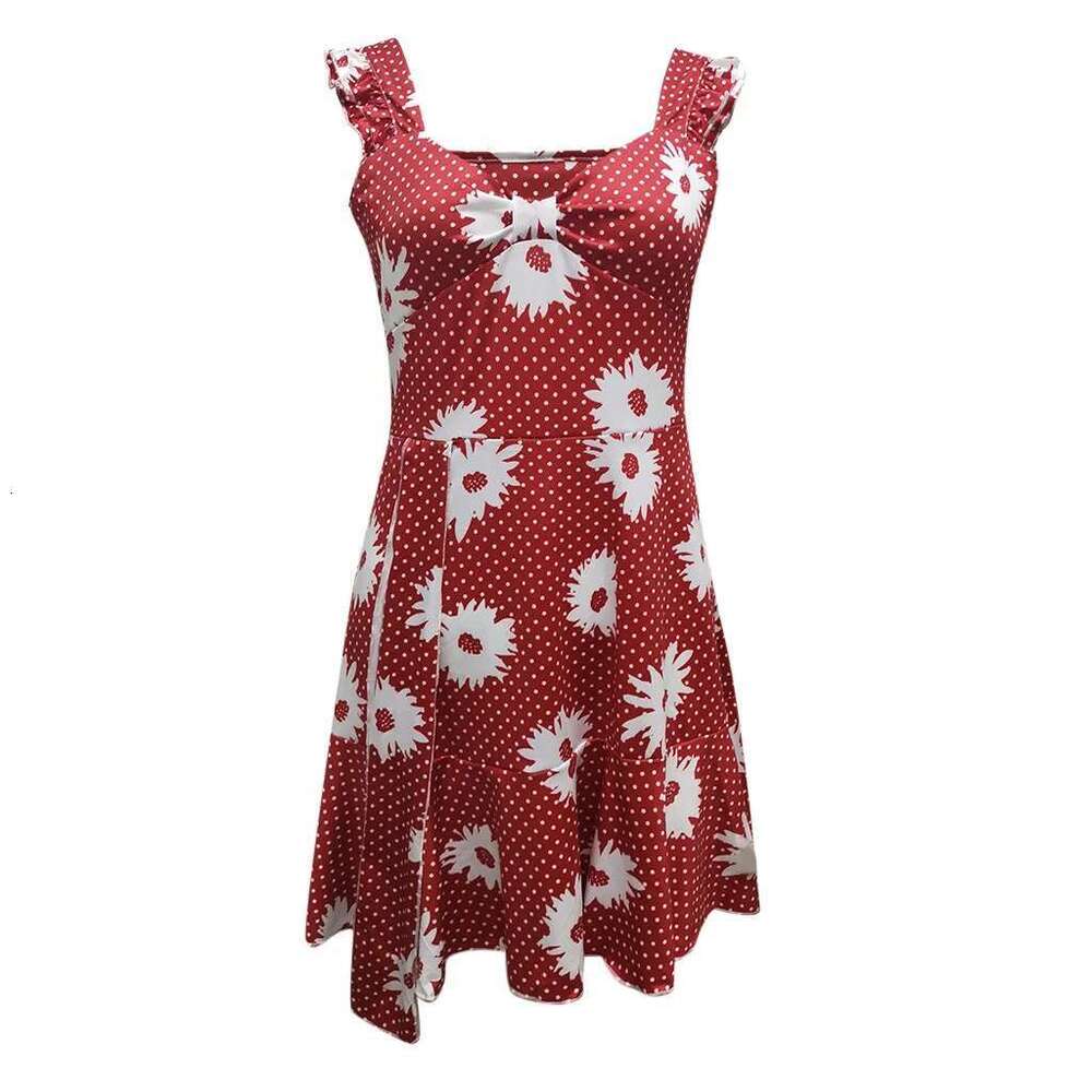 with Breezy Vibrant Dress Sleeveless ral Print and Elegant V-Neck