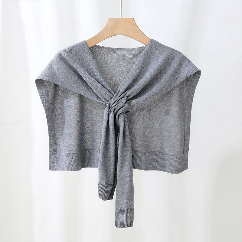 K244 2025 new air-conditioned room knitted shawl female outerwear decorative scarf summer Korean version solid color sunscreen shawl wholesale
