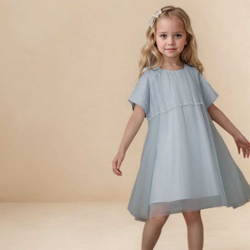 Children Par Dresses Girl Kids Clothes Summer Lace Short Sleeve Fairy Cute Beautiful Generous Dress Family Sisters Outfits W250326