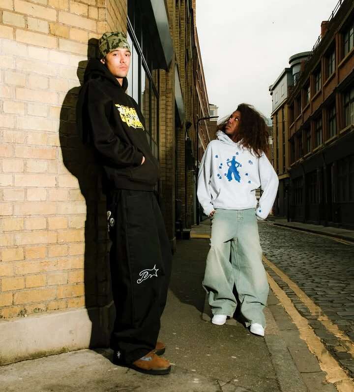 Y2k Haruku Large Letter Embroidery 2025 New Baggy Jeans Mens Womens Casual High Waist Straight Pants Hip Hop Streetwear
