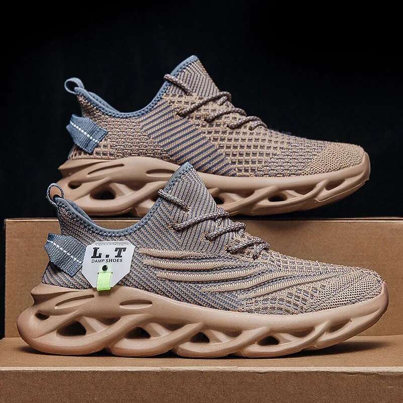 Men Sports Running Jogging Shoes Casual Sneakers Outdoor Breathable Mesh Women Light Shock-absorption Black Tennis