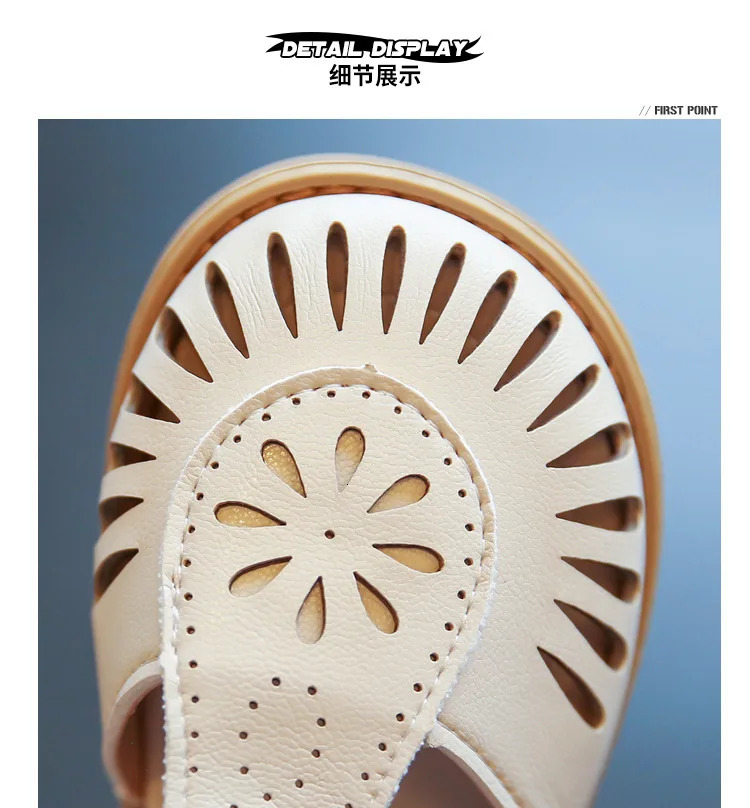 Girls Sandals Childrens Hollow Soft Sole Shoes Carved Fashion Princess Shoes Beach Shoes Cut-outs Princess 250326