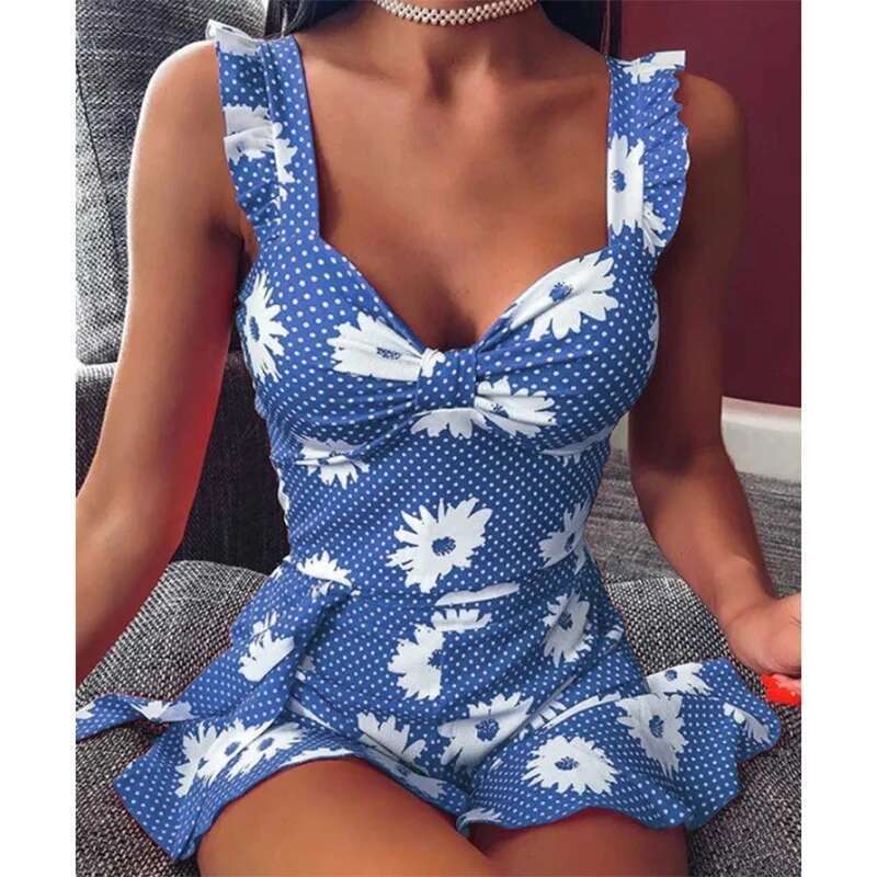 with Breezy Vibrant Dress Sleeveless ral Print and Elegant V-Neck