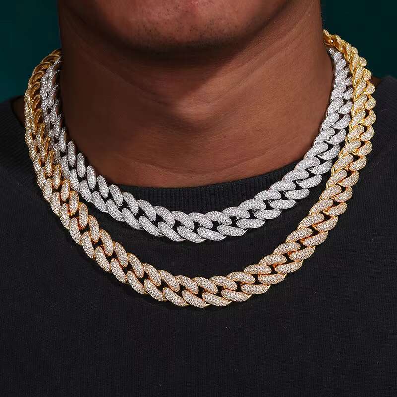 Mens Exclusive Cuban Chain Necklace 18K Gold Plated - Copper Zircon Custom Jewelry Gift