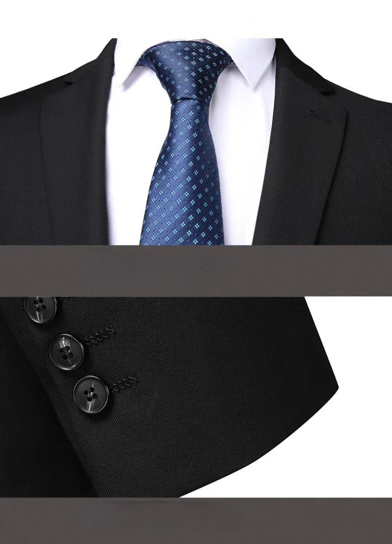8XL BlazerTrousers Mens Korean Edition Elegant Fashion Simple Leisure Gentlemans 2Piece Set 250326