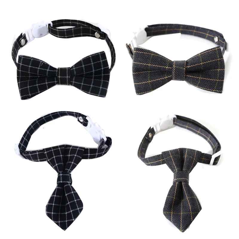 Pet Bow Tie Adjustable Cat Neck Tie Puppy Costume Breakaway Small Dogs Bowtie Collar Cats Grooming Ties Party Accessories 250326