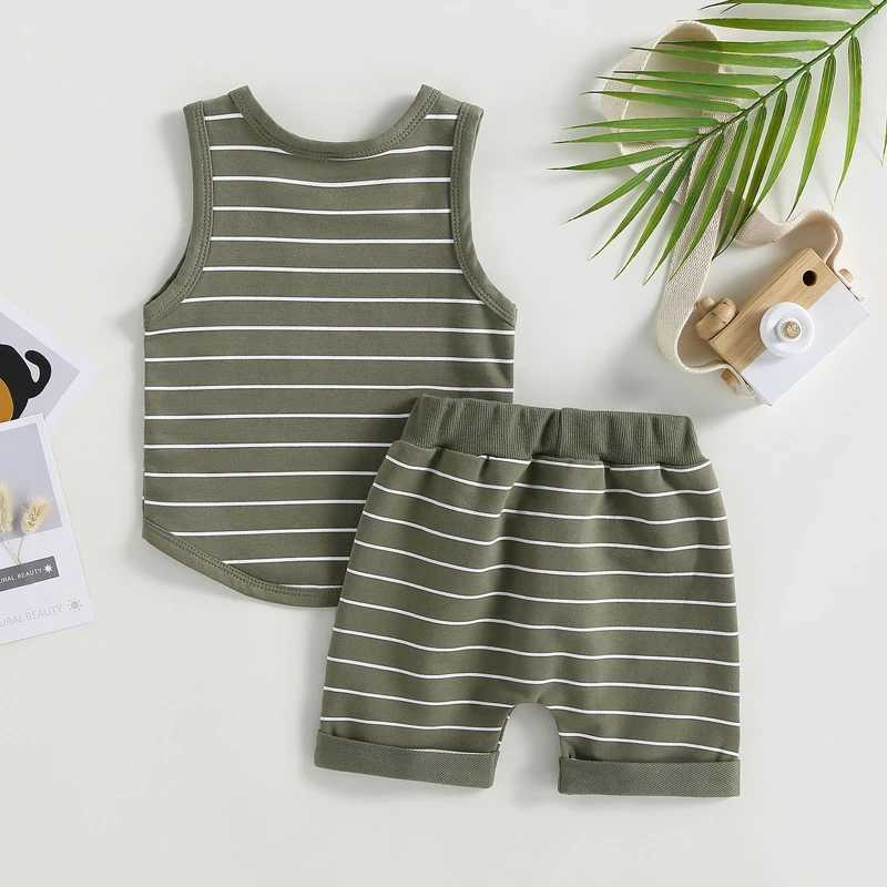 Baby Clothing Short Clothes Summer Preschool Boys Cotton Tank Top+Shorts Casual Childrens Clothing Set 0-4 YearsT250327