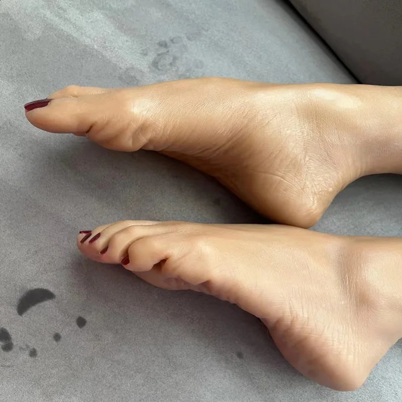 Silicone Foot Model Simulation Nail Art Practice Real Female Mannequin Feet For Manicure Pograph Shoes Sock Display 3815 250327