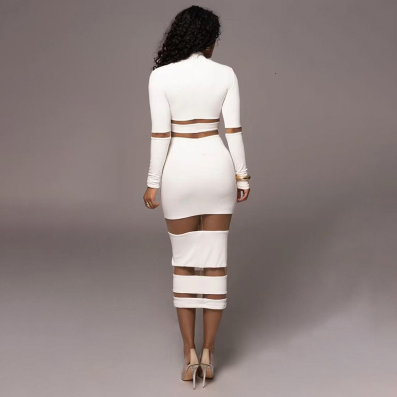 Designer Dress 2025 Spring/summer Women's Long Skirt New Sexy Mesh Splicing Collar High Waist Slimming Long Skirt Trendy Long Sleeve Top Ladies&#