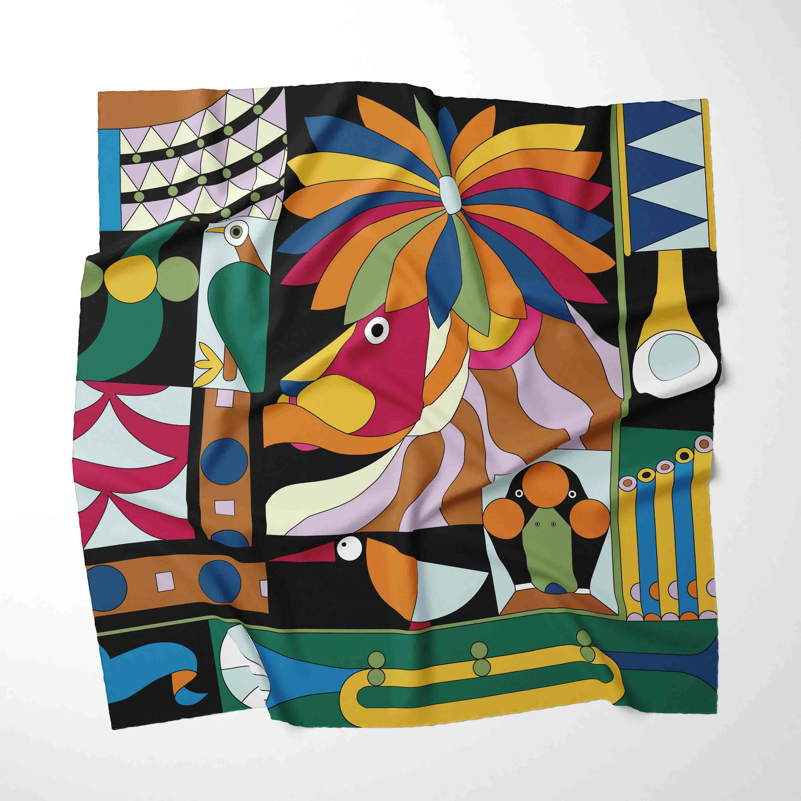 70cm*70cm Headbands Shawls Europe And America Fashion Bandannas Print Kerchief Four Seasons Square Silk Scarves 250322