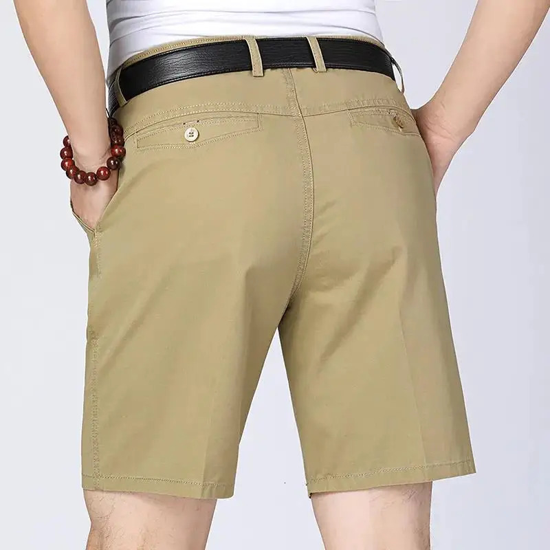 100 cotton shorts mens knee length board classic comfortable clothing beach 250322