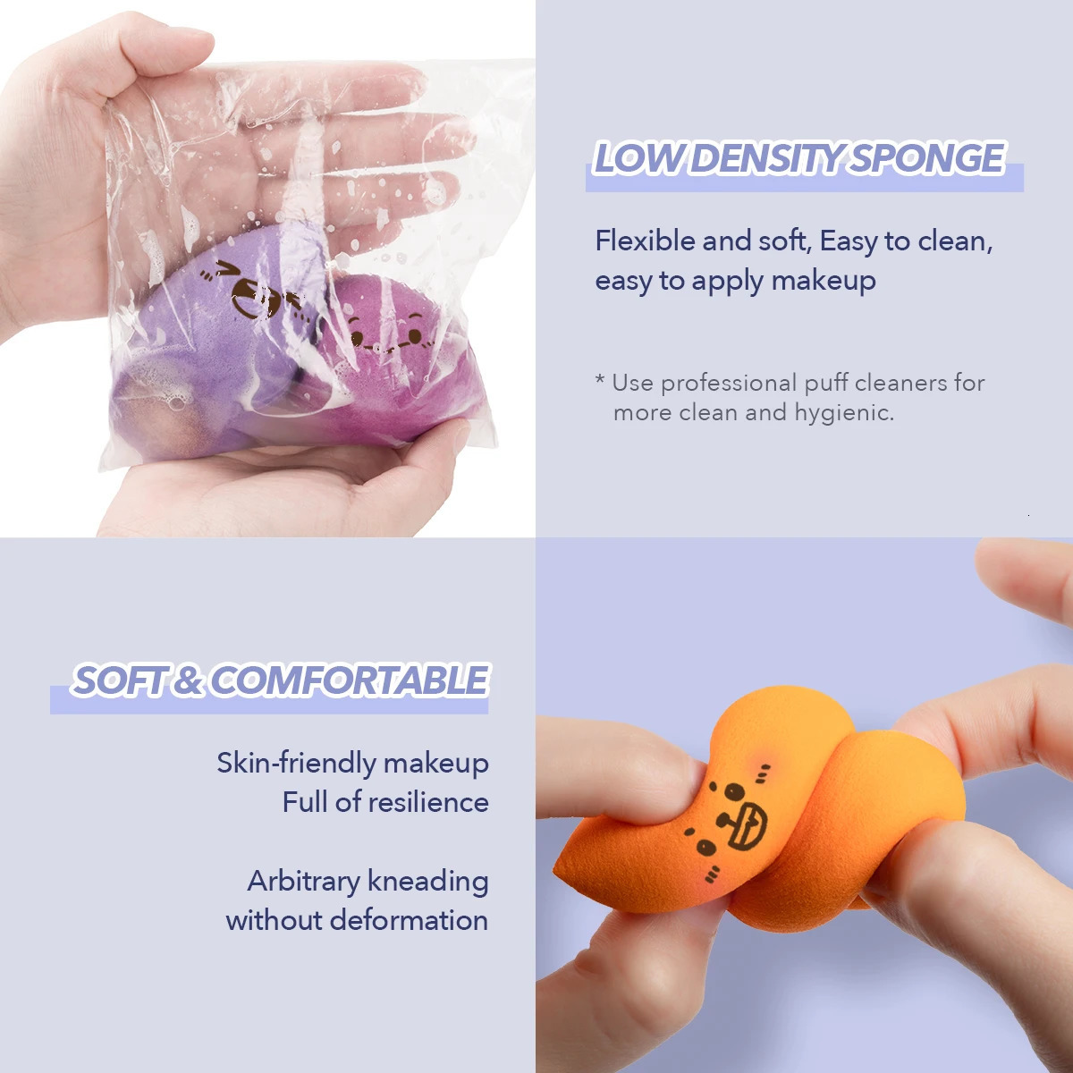 IMAGIC 10Pcs/Kit Makeup Sponge Set Soft Colorful Cosmetic Puff Powder Foundation Beauty Tool Wholesale Women Beauty Makeup Tool 250317