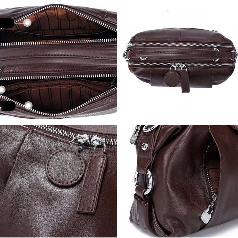Cowhide Genuine Leather Pillow Shoulder Bags For Women 2025 Designer Crossbody Purses Satchel Ladies Handbags