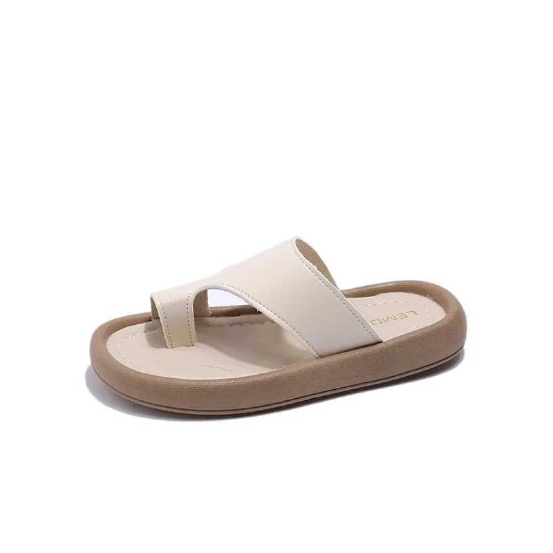 Slipper Black brown childrens slider summer new girl fashion sandals toe and round head baby boy apartment size 26-35 S25326