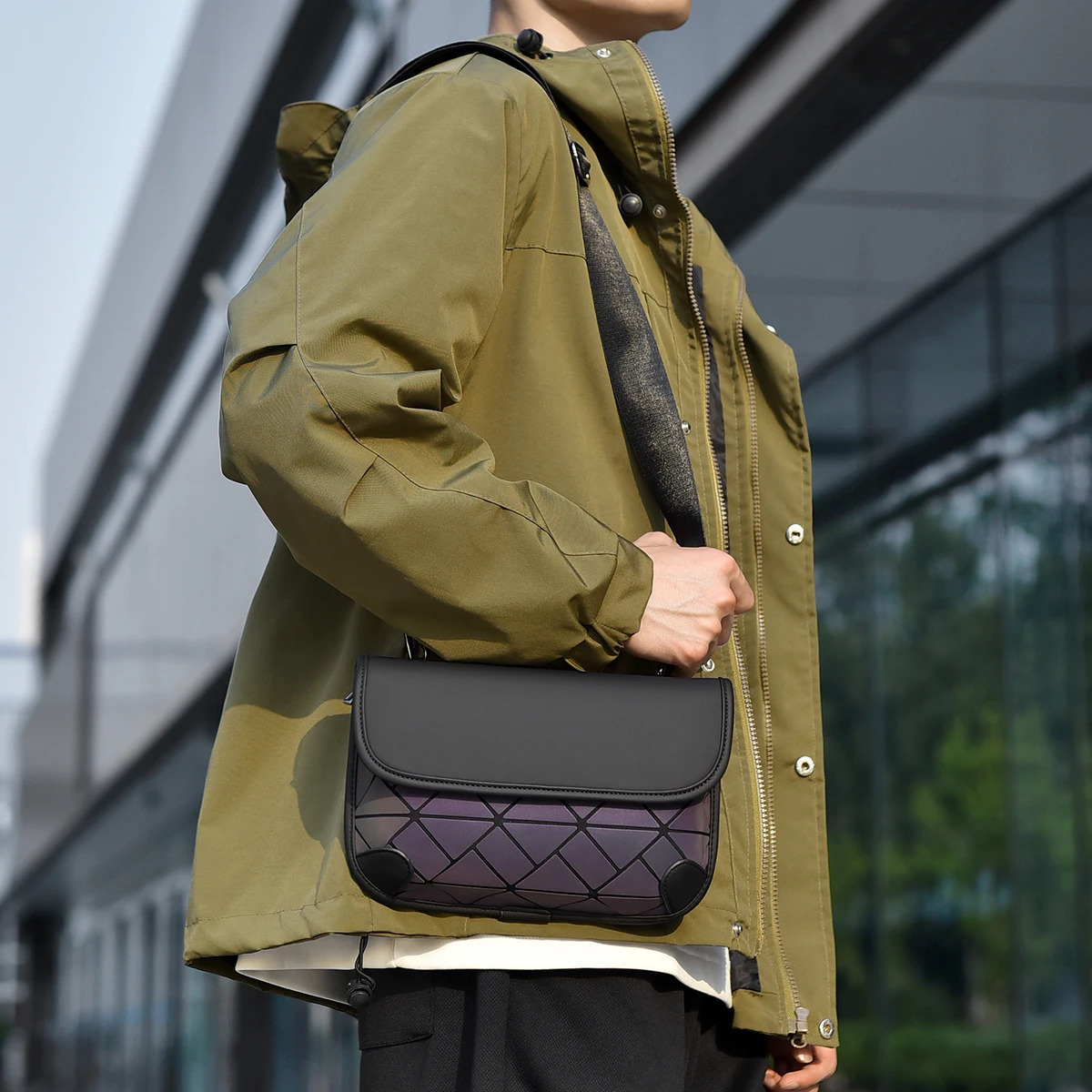 Mens fashionable cross body bag lightweight messenger with matte n durable suitable for daily use very urban communication 250326
