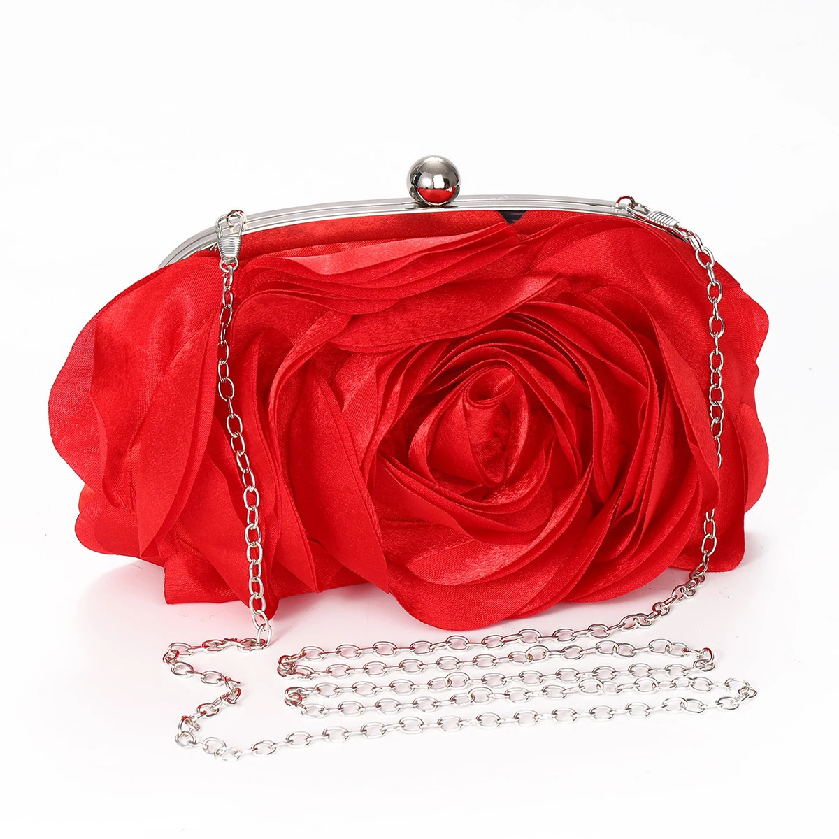 Womens evening bag portable floral bridal small wallet complete set of party handbags wedding womens chain clutch 250326