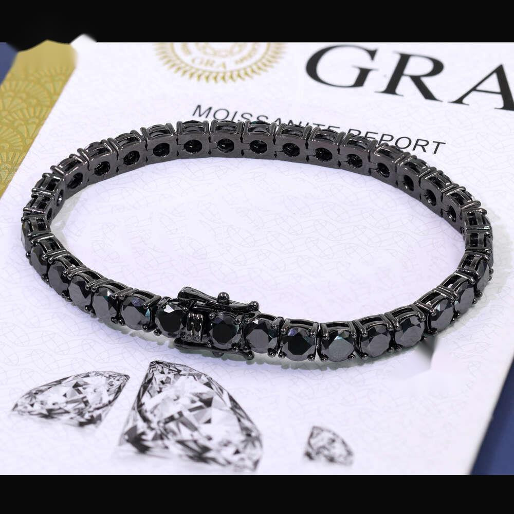 2mm 3mm 4mm 5mm 6.5mm iced out necklace sterg sier diamond black moissanite tennis chain