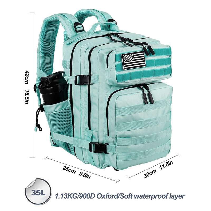 35L Tactical Backpack For Men And Women Outdoor Travel Athlete Gym Bag Hiking Molle Sports Rucksack With Bottle Holder