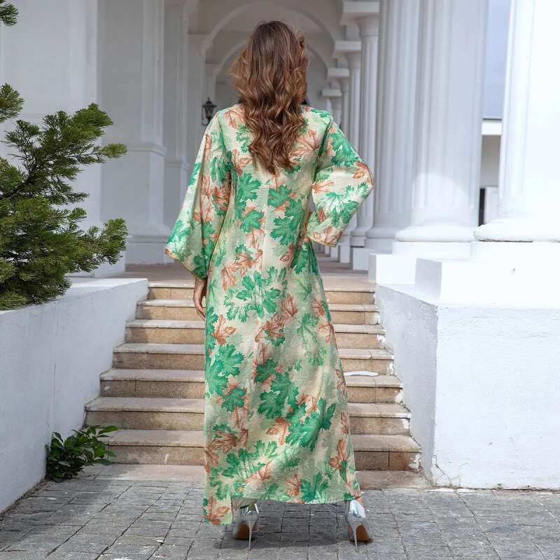 Dongdumaoyi Midden Oosten Dubai Avondjurk Abaya Moslim Jurk Vrouwen Geborduurde Mode Gewaad W