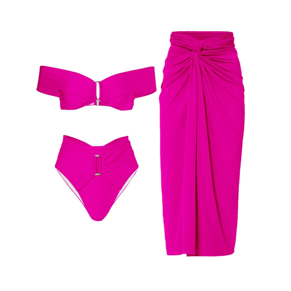 womens swimsuit 2PC overlay pleated solid print deep V onepiece Monokini kimono bikini summer beachwear 250327