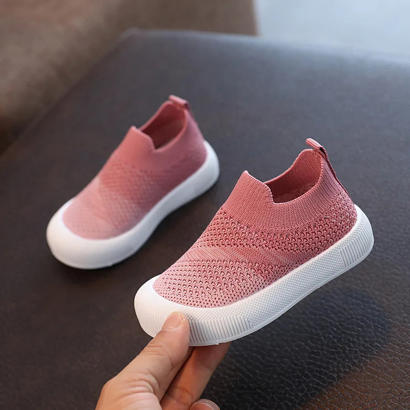 Size 20-31 Children Shoes Spring Autumn Kids Sneakers Soft Breathable Mesh Boys Slip-on Shoes Patchwork Color Girls Shoes 250326