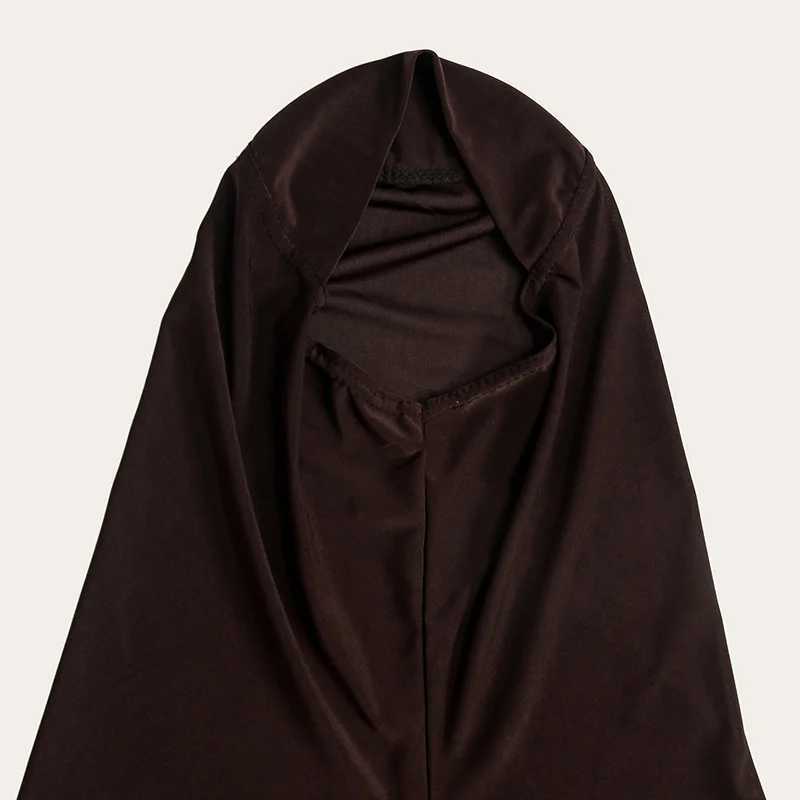 Muslim Abayas with Slve Full Cover Women Solid Color Long Robe Soft Cotton Hemp Robe Islam Ramadan Prayer Clothing Poncho X2505141
