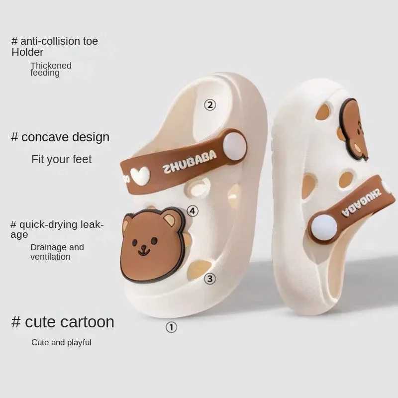 Slipper Cartoon Home Sliding Block Childrens Fashion Cute Soft Bottom Non slip Sandals Summer New Design Baby Shoes Neutral PVC Round Head Sliding Blo
