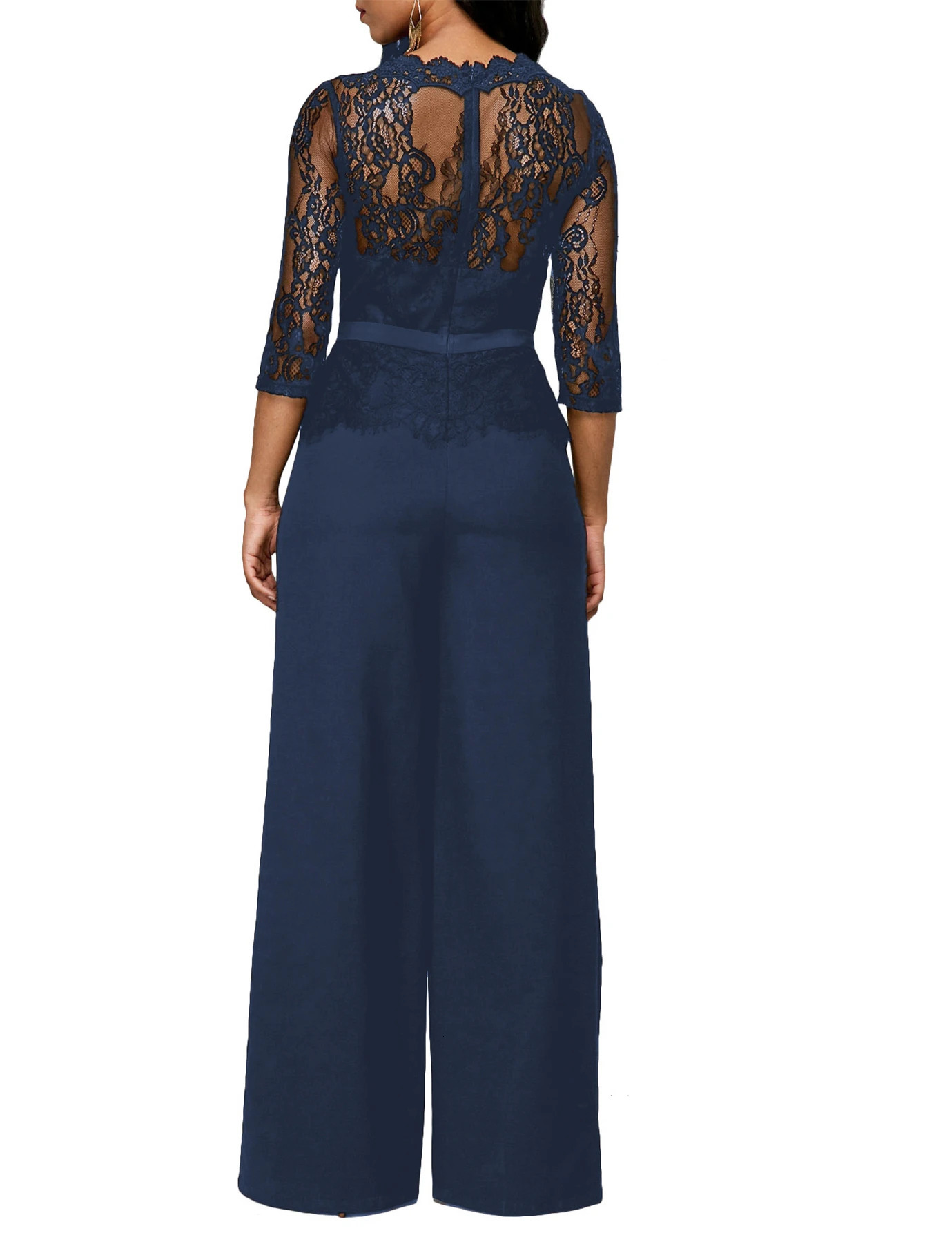 selling solid color short sleeved lace jumpsuit can be worn on the outside or inside suitable for various occasions 250326