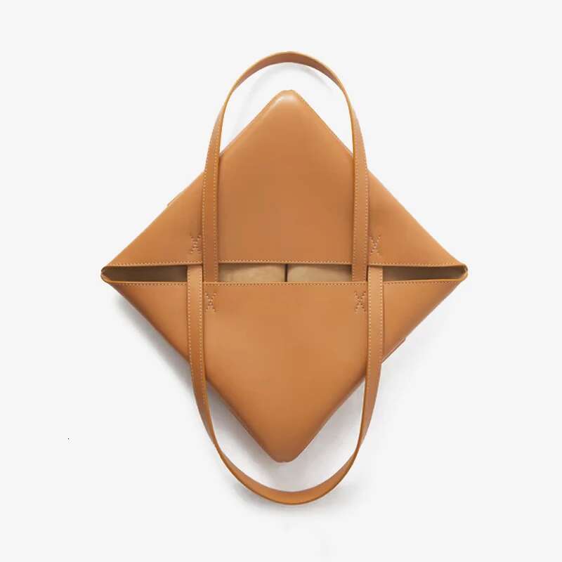 Genuine Leather Women's Tote Bag Shoulder Ladies Geometric Bucket Bags Womens High Quality 2024 New Folding Woman Fashion