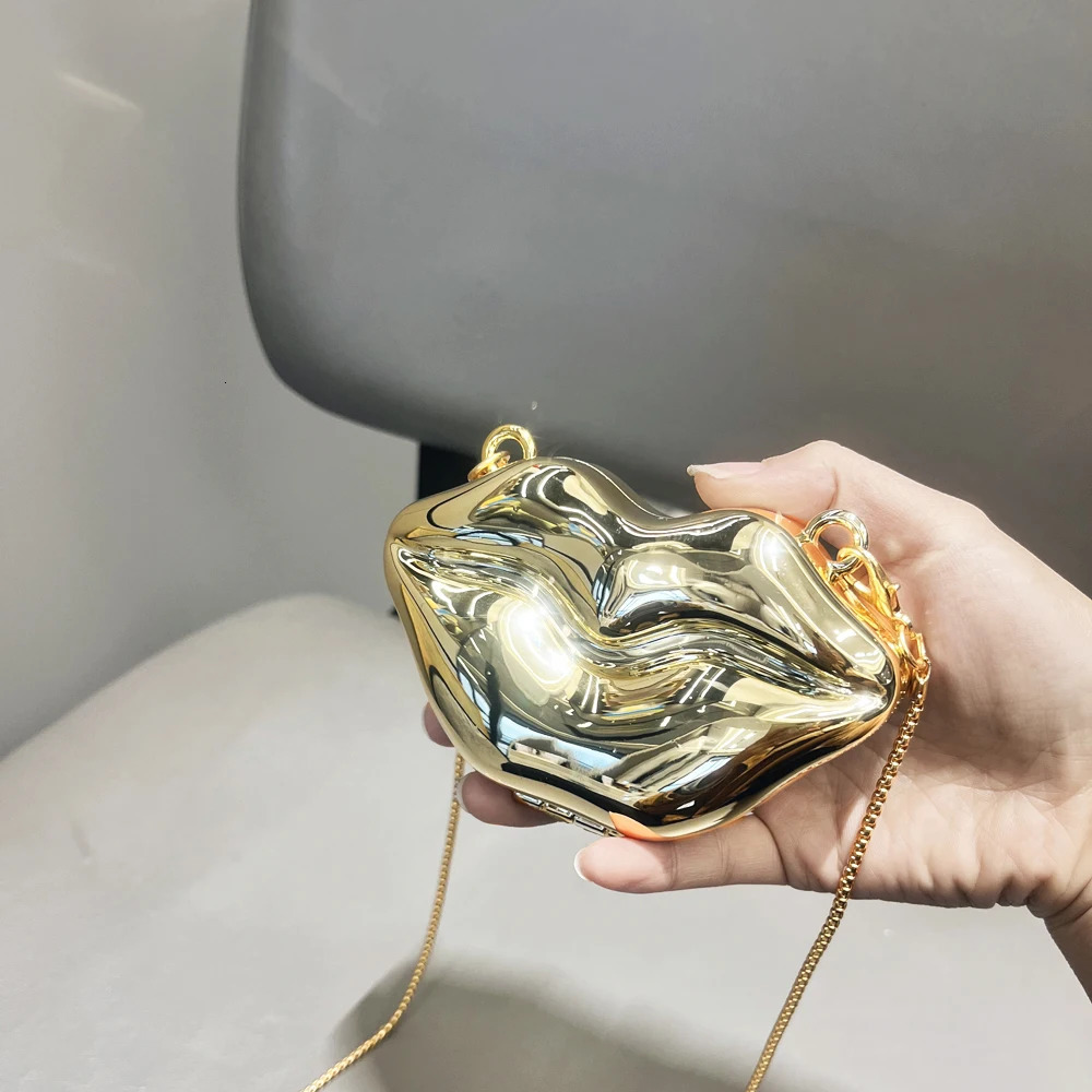Gold Mini Bag Evening Dress Wallet and Handbag y ner Shoulder Fun Shape Party Wedding Shining Clutch 250326