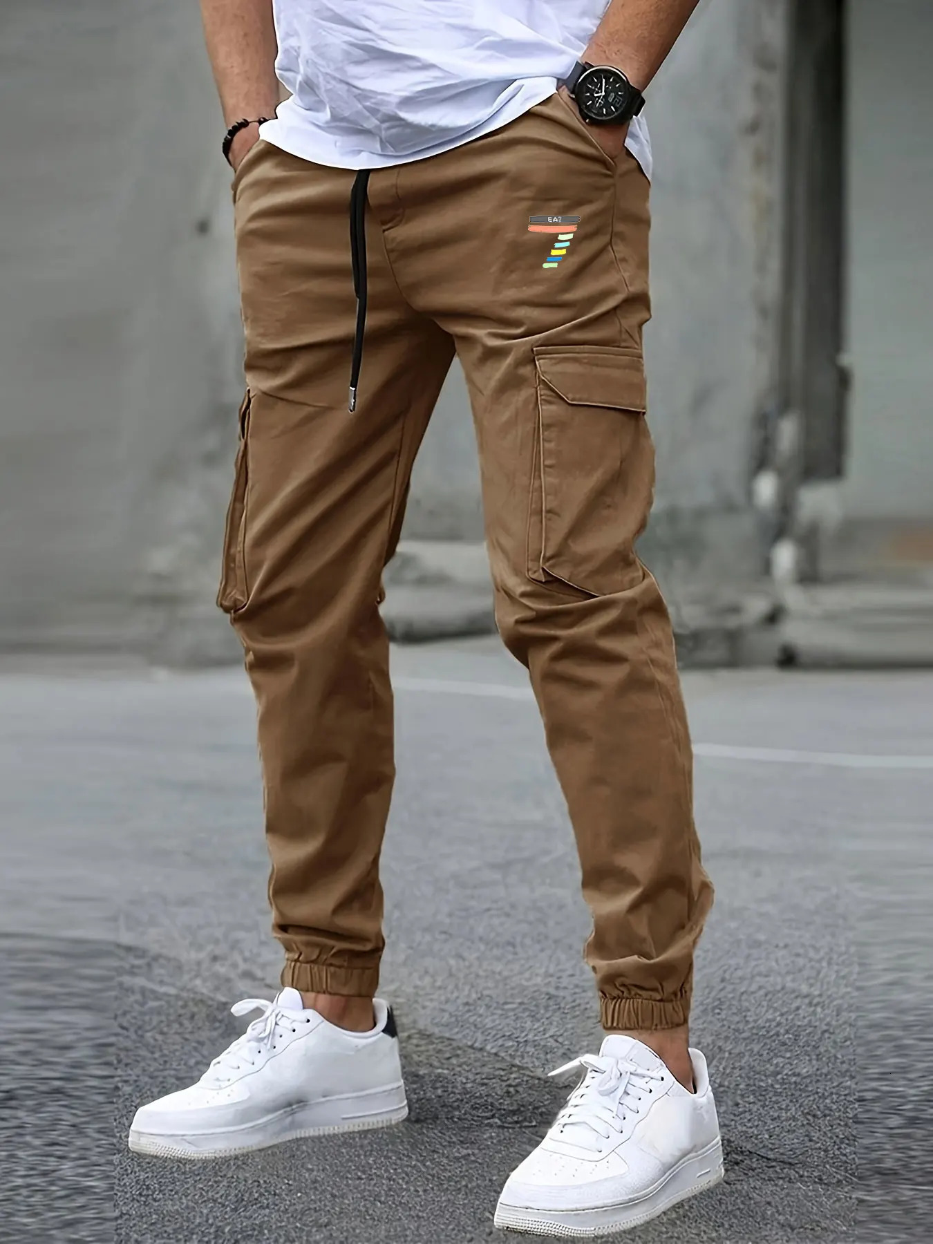 2055 mens casual jogging pants loose fit suitable for cargo drag and drop sports hiking outdoor diagonal w250327