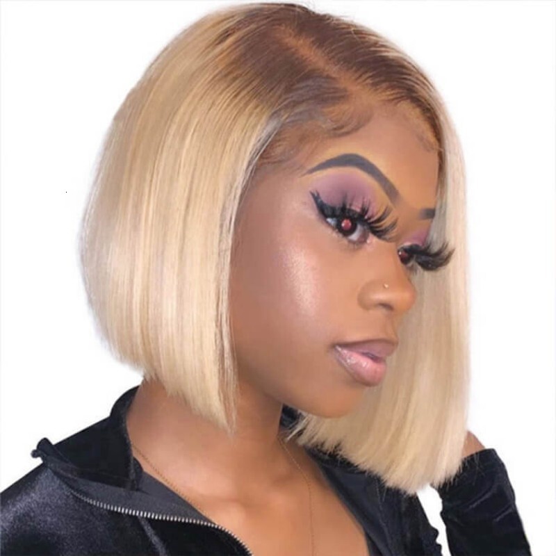 12A Human Hair Blonde 4/613 Bob 13*4 Frontal 200% Density