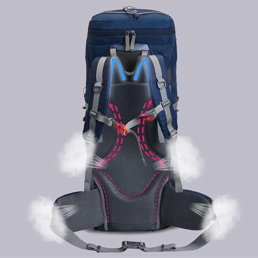 Men's 60L Large Mountaineering Climbing Hiking Camping Backpack Sport Outdoor Rucksack Bag Xa108y