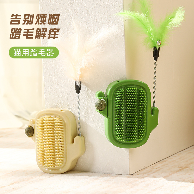 Spot wholesale three in one cat corner table corner itch remover with mint ball and feather cat itch remover