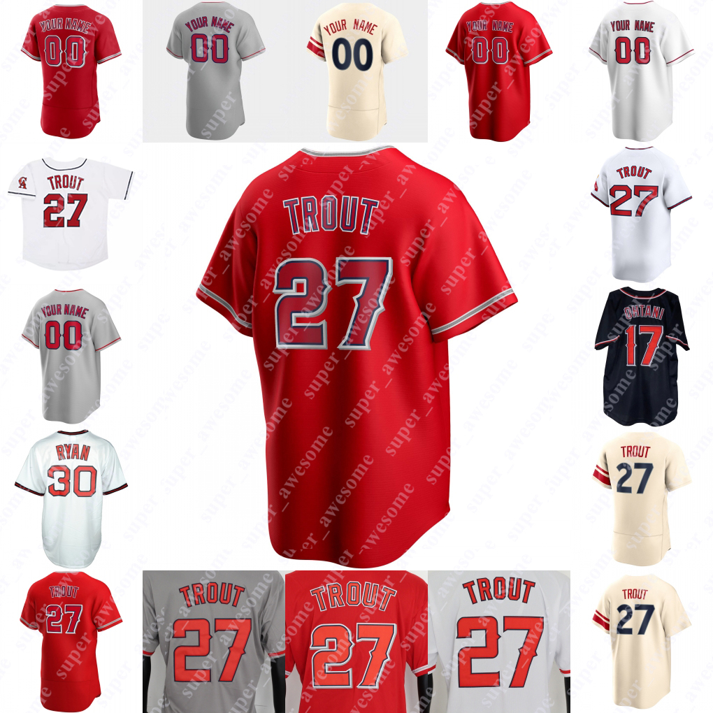 Mike Trout Baseball Jersey Jo Adell Zach Neto Taylor Ward Logan O'Hoppe Yoan Moncada Nolan Schanuel Yusei Kikuchi Kyren Paris Luis Rengifo Jorge Soler Ryan Johnson