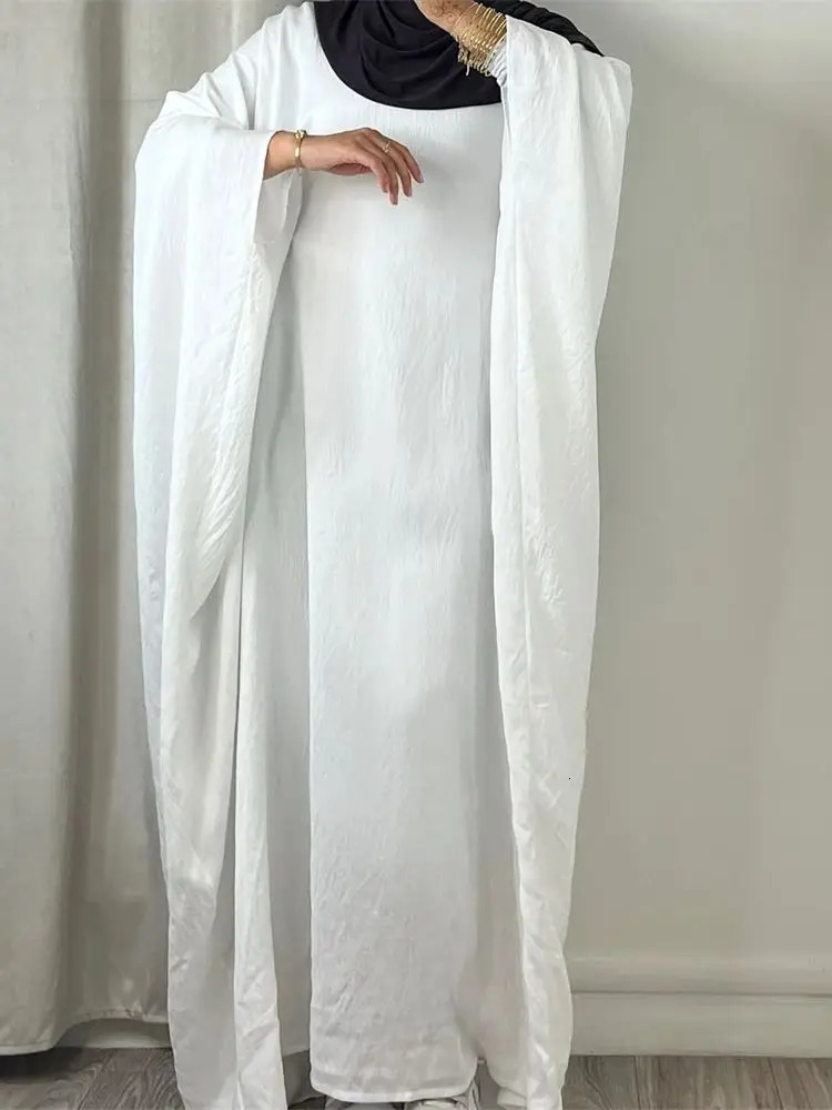 Ramadan Eid al Fitr Soft Crepe Khimar Batwing Abaya Dubai Islamic Muslim Humility African Womens Clothing 250326