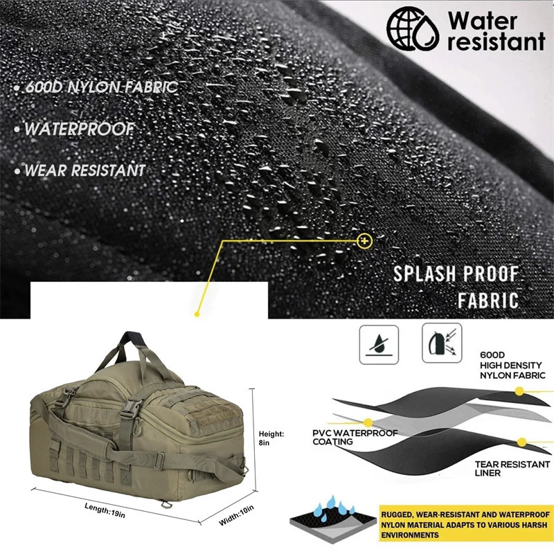 40L 60L 80L Large Duffle Bag Tactical Backpack Outdoor Camping Bags Molle Men Backpacks Travel Bag for Hiking 250326