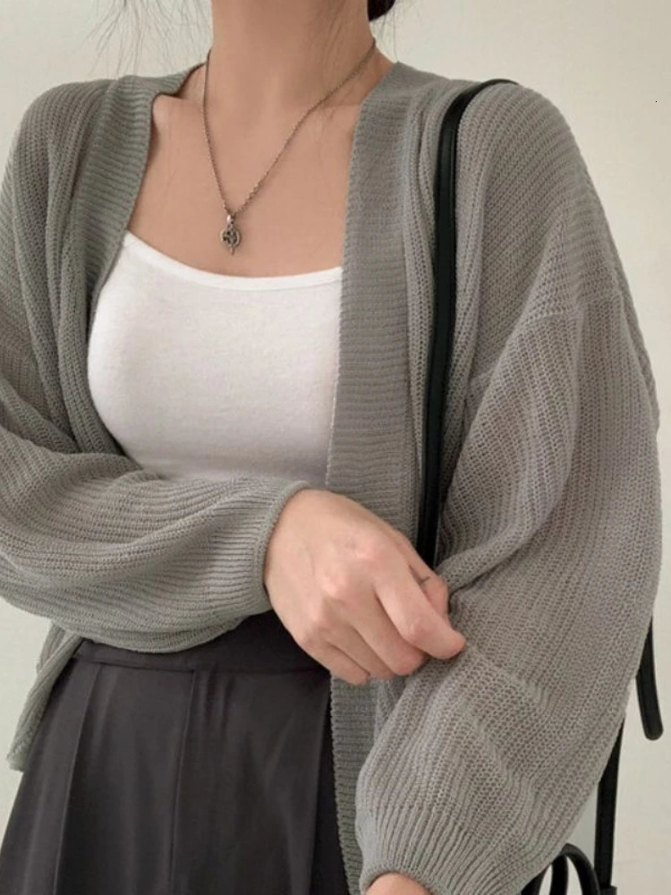 thin white cardigan womens summer sun protection lace knitted top casual long sleeved 250326